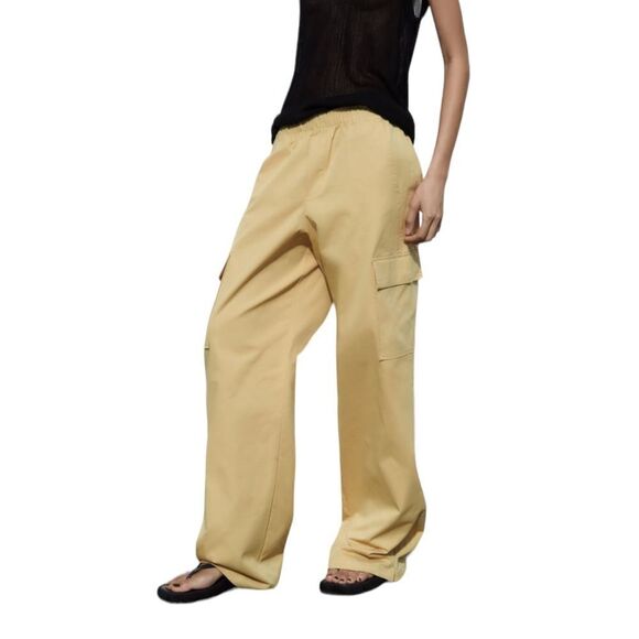 ZARA | Straw | FULL LENGTH PANTS - Picture 8 of 10